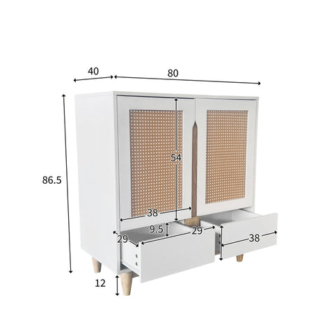 Rootz Elegant Sideboard - Buffet - Storage Cabinet - Stylish Organization - 80cm x 40cm x 86.5cm