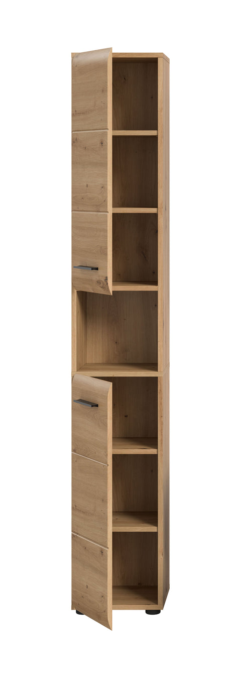 Rootz Tall Cabinet - Storage Cupboard - Organizer Unit - Space-Saver - Brown - 30x185x30 cm