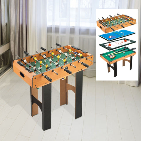 Rootz 4-in-1 Multi Game Table - Table Football - Table Tennis - Air Hockey - Billiards - Sturdy MDF Construction - 92cm x 78cm x 80cm