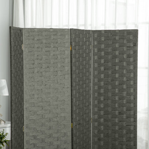 Rootz 4 Panel Room Divider - Interior Paravent - Partition Screen - Natural Wood- 159.5l x 169.5h x 1.6t cm