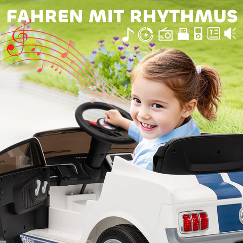 Rootz Kinder ElektroAuto 12V Electric Car - Kids Ride-On Car - Remote Control Vehicle - Strengthens Parent-Child Bond - 97L x 51.5H cm - White