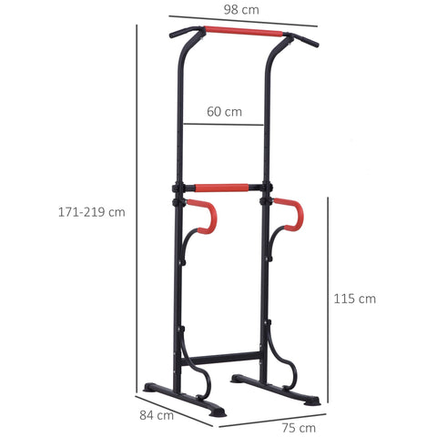 Rootz Fitness Station - Home Gym - Exercise Equipment - Adjustable Height 171-219 cm - Muscle Toner - 98 x 84 x 171-219 cm