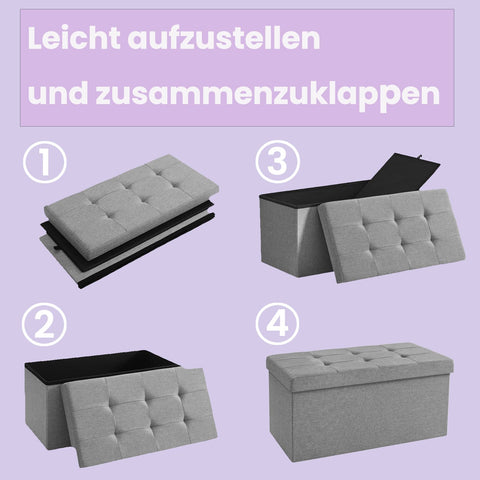 Rootz Seat Chest with Storage - Shoe Bench - Bed Chest - High Durability - 76 x 38 x 38 cm