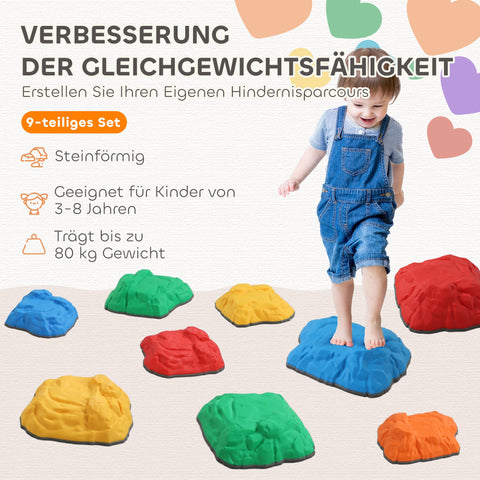 Rootz Balance Kicking Stones Set - Non-Slip Stepping Stones - Coordination Toys - Indoor/Outdoor Fun - 32x30x13.5cm & 27x25.5x9.7cm