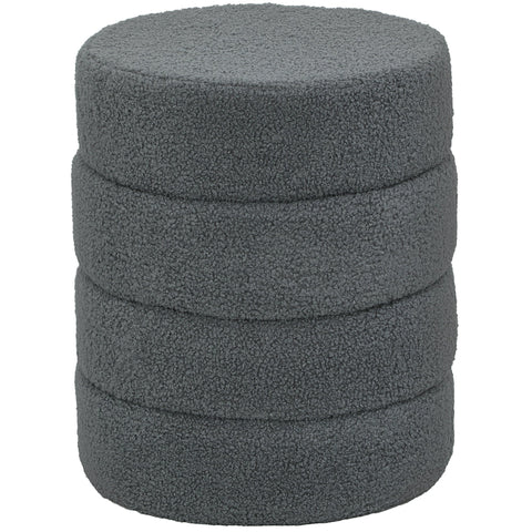Rootz Round Stool - Ottoman - Footstool - Supports 120kg - Grey - Ø40 x 45H cm