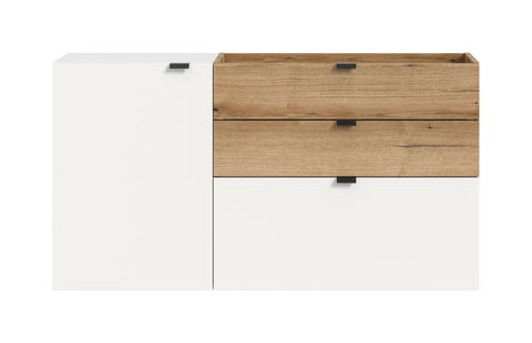 Rootz Hanging Chest of Drawers - Wall-Mounted Storage - White Imitation - Ample Storage - 120x64x37cm
