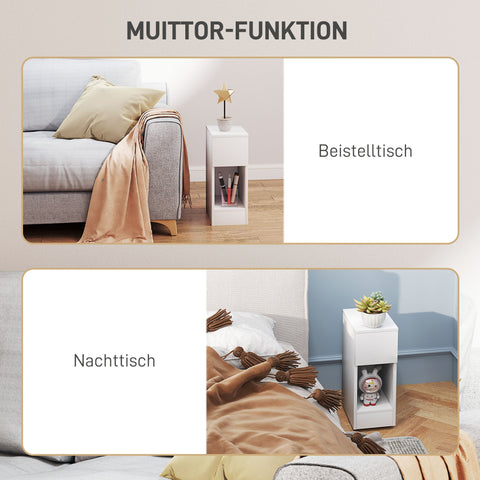 Rootz Bedside Table - Modern Side Table - Nightstand - Optimal Storage - 20cm x 30cm x 50cm - Perfect for Bedroom & Living Room