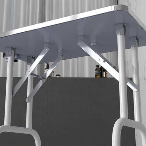 Rootz Pet Care Table - Styling Table - Grooming Station - Stable Metal Frame - 81cm x 48.5cm x 80cm - Blue
