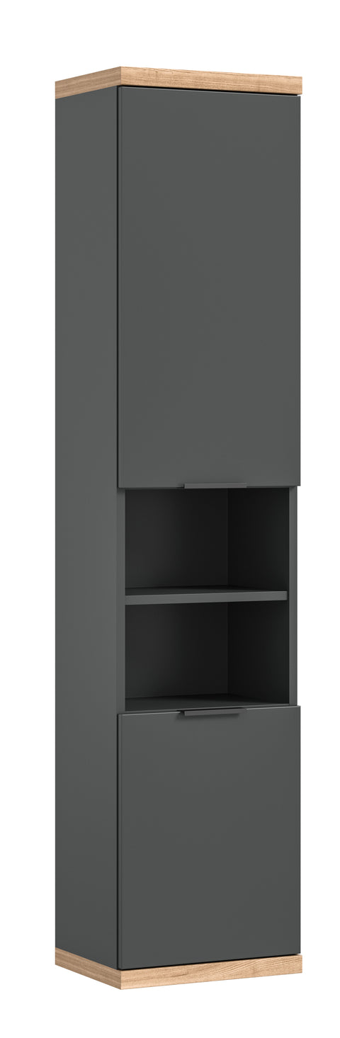 Rootz Wall Cabinet - Bathroom Storage - Gray Cupboard - Ample Storage Space - 35x160x31 cm