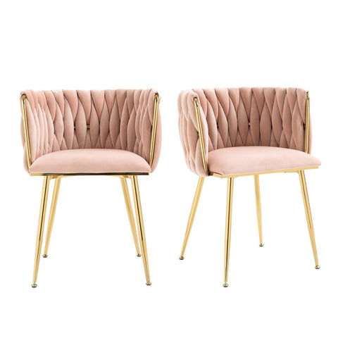 Rootz 2 Piece Luxury Velvet Dining Chairs - Modern Dining Chairs - Upholstered Chairs - Comfort & Style - 55.5L x 54W x 74H cm