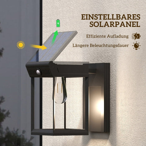 Rootz Garden Solar Light - Outdoor Light - Solar Lamp - Weather Resistant - Motion Sensor - 14cm x 24cm x 24cm - Black