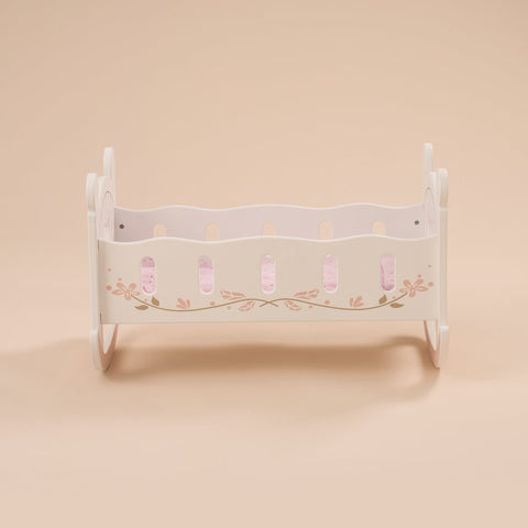 Rootz Baby Wooden Doll Crib - Doll Bed - Doll Cradle - Safety Material - Easy to Assemble - Cute Design - 53.5 x 34 x 32 cm
