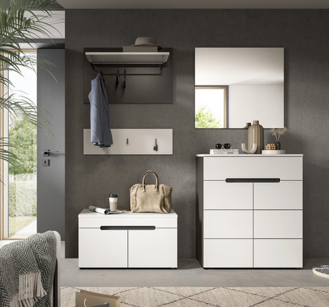 Rootz 4 Piece Wardrobe Combination Set - Entryway Organizer - Hallway Furniture - Space Saving - 175x190x37cm