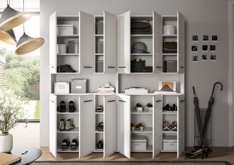 Rootz 2 Piece Bathroom Cabinet Set - Storage Units - Multi-Purpose Cabinets - Timeless Design - 180x185x30 cm