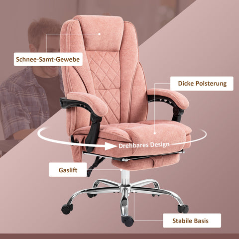 Rootz Massage Office Chair - Ergonomic Desk Chair - Pink Rolling Chair - Massage & Comfort - 67cm x 72cm x 111-119cm