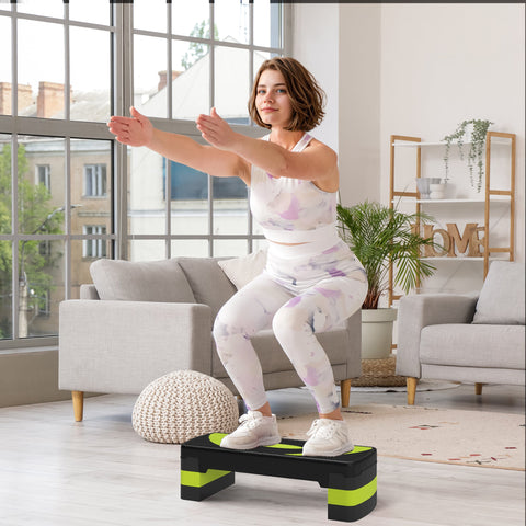 Rootz Aerobic Stepper - Fitness Step - Cardio Step - Shock-Damping - 80 x 31 x 10-20cm Adjustable - Holds 150kg