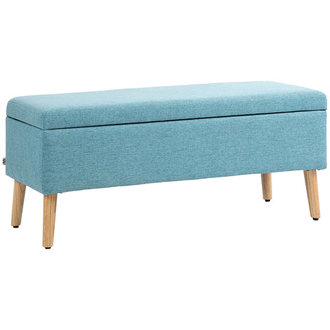 Rootz Upholstered Bench - Bed Bench - Storage Bench - Breathable Fabric - Wooden Legs - 110cm x 39cm x 45cm
