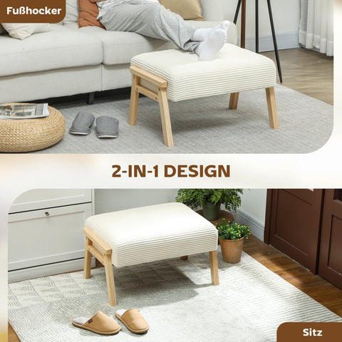 Rootz Sitting Stool - Footrest - Upholstered Stool - Comfortable Seating - 70cm x 46cm x 40cm