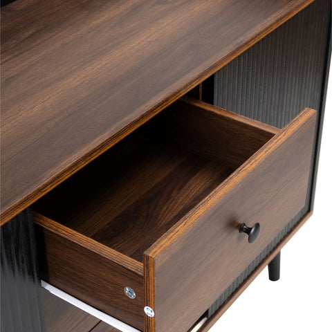 Rootz Modern Sideboard - Storage Cabinet - Buffet Table - Spacious Drawers - 117.5L x 39.5W x 80H cm