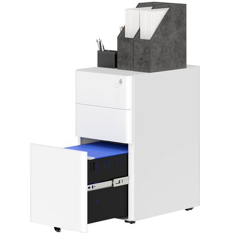 Rootz Metal Office Cabinet - File Cabinet - Storage Drawers - Optimizes Space - 30cm x 45cm x 59cm