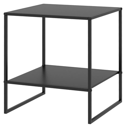 Rootz Industrial Design Side Table - Coffee Table - Bedside Table - 2 Levels of Storage - Sturdy Steel Frame - 40cm x 40cm x 45cm