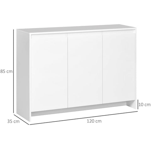 Rootz Modern Dressoir - Schoenenkast - TV-standaard - Verstelbare Planken - Kabelbeheer - Soft-Close Mechanisme - 120L x 35B x 85H cm - Spaanplaat
