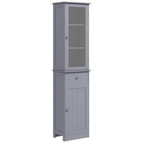 Rootz Bathroom Cabinet Furniture - Storage Solution - Space-Saving  Grey - 40cm x 27cm x 171.5cm - Waterproof & Scratch-Resistant