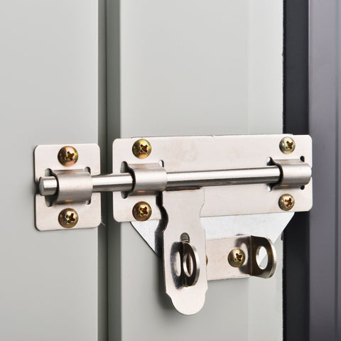 Rootz Garden Shed - Tool Shed - Garbage Shelter - Lockable Doors - Durable Steel - 147L x 86W x 134H cm - Black and White