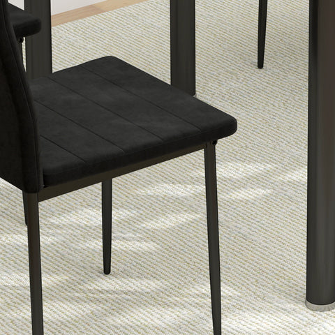 Rootz 4 Set Dining Chairs - Armless Chairs - Upholstered Seat - Lumbar Support - 41cm x 50cm x 97cm