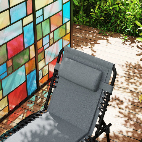 Rootz Sun Lounger - Deck Chair - Pool Lounger - Adjustable Comfort - 68cm x 189cm x 36cm