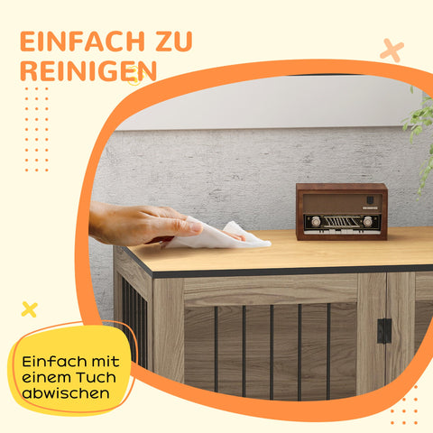 Rootz Dog Box - Pet Box for Large Dogs - Dog House - Indoor - Modern Design - 106 x 60 x 76 cm - Brown