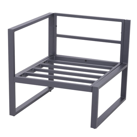 Rootz 6 Piece Patio Lounge Set - Outdoor Furniture - Sectional Sofa - Powder-Coated Aluminum - Thickly Padded Cushions - 65cm x 65cm x 63cm