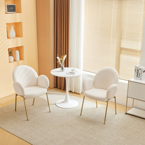 Rootz Set of 2 Teddy Fabric Armchairs - Comfy Seating - Plush Chairs - Ergonomic Support - 66L x 49.5W x 90H cm