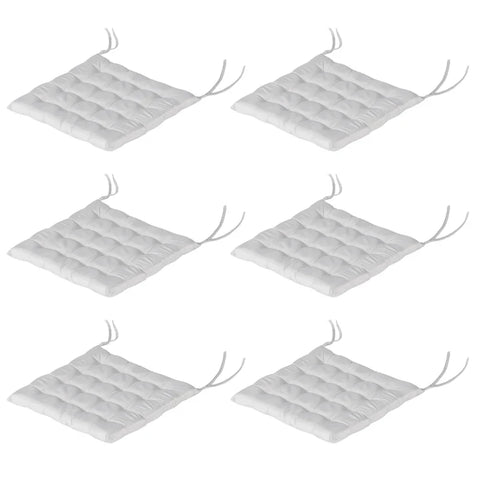 Rootz Tuinstoelkussen - Zachtheid en comfort - Binnen en buiten - 6 stuks - Polyester hoes - Lichtgrijs - 40L x 40W x 4H cm