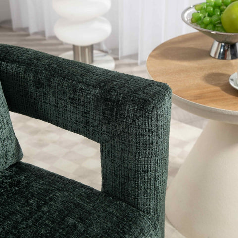 Rootz Single Lounge Chair - Chenille Chair - Ergonomic Seat - Comfortable Cushion - 60L x 44W x 65H cm