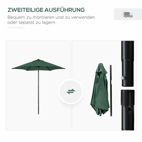 Rootz Hexagonal Parasol Ø196 cm - Balcony Screen - Sunshade - Durable Aluminium - 196cm Dia x 204cm H