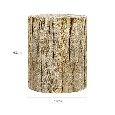 Rootz Side Table - Tree Stump Design - Weatherproof Concrete Table - Indoor & Outdoor Use - Ø37 x 43 cm - High Resilience - Ample Storage - Versatile Use