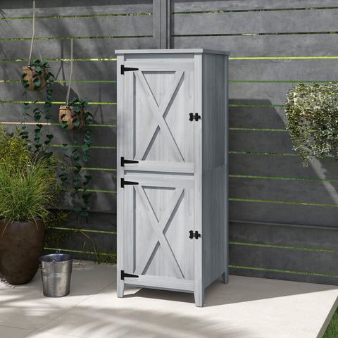 Rootz Compact Wooden Garden Shed - Tool Storage - Equipment House - Weatherproof - 60cm x 60cm x 160cm