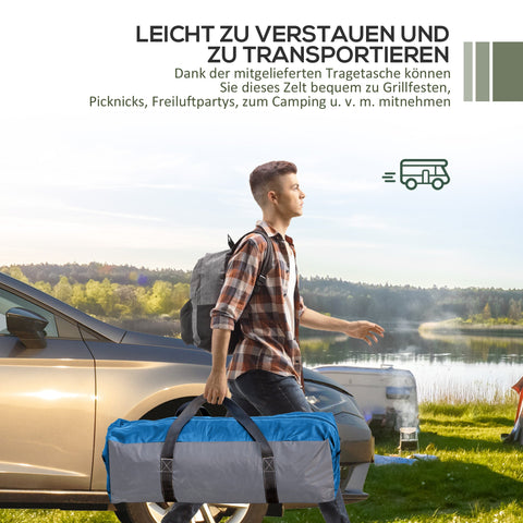 Rootz Event Shelter Pavilion - Garden Tent - Outdoor Covering - Water-Repellent - 350cm x 350cm x 222cm