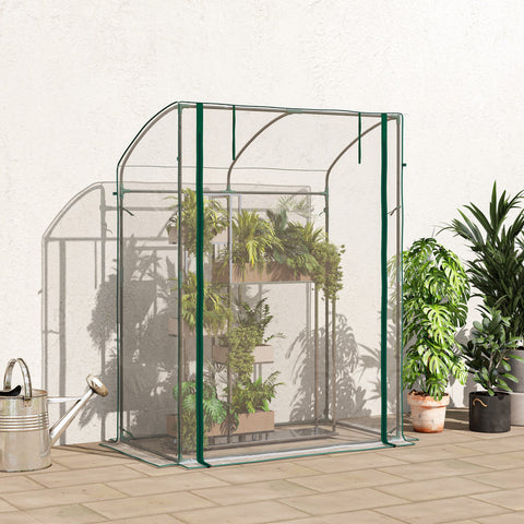 Rootz Greenhouse with Door - Arched Roof Garden Crate - Plant Protector - Weather-resistant - 128cm x 70cm x 170cm