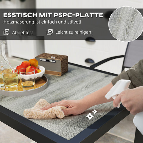 Rootz 3-Part Outdoor Dining Set - Patio Table Set - Weather-Resistant Furniture - Steel Frames - Table: 70x70x72cm, Chair: 55.5x59x80cm