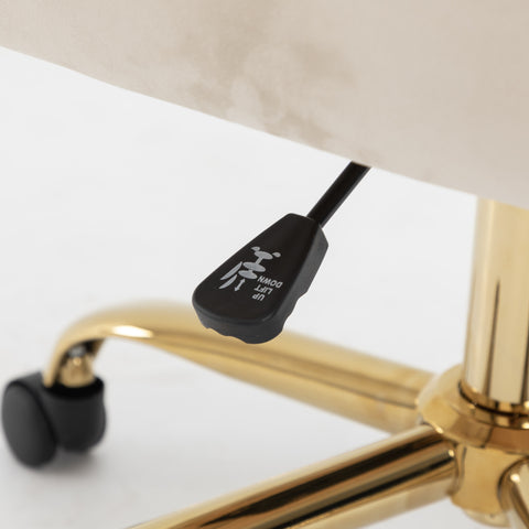 Rootz Height Adjustable Swivel Chair - Rotatable Seat - Velvet Office Chair - Maximum Comfort - 44cm x 55cm x 91cm