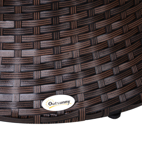 Rootz 2-in-1 Side Table Ice Bucket - Outdoor Cooler - Garden Table - Keeps Drinks Cool - Ø 48 x 83H cm - Resin Rattan - Adjustable Height