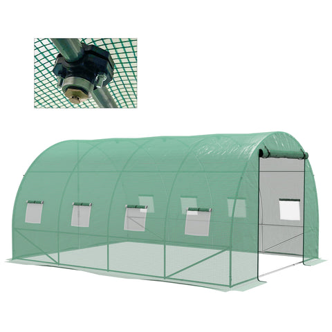 Rootz Garden Greenhouse Tunnel - Growhouse - Plant Shelter - Boost Crop Yield - 399L x 298W x 198H cm Reinforced Steel + PE