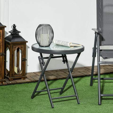 Rootz Foldable Side Table - Outdoor Folding Table - Compact Patio Table - Weatherproof & Easy to Clean - 45 x 45 x 50 cm