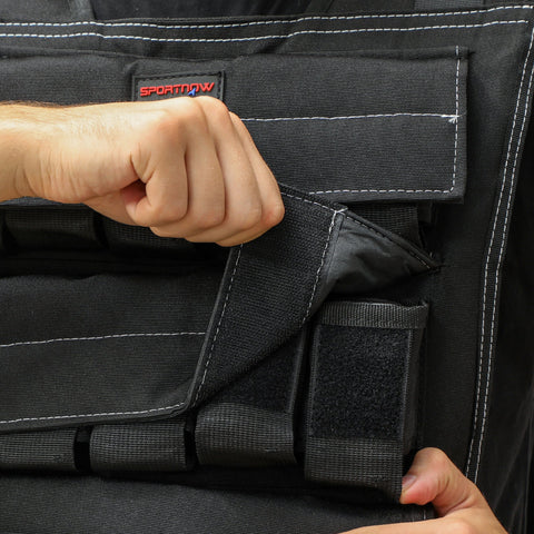 Rootz 20kg Adjustable Weighted Vest - Training Weight Vest - Running Vest - Reflective Safety - 50L x 40W cm