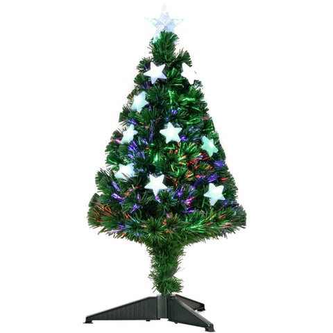 Rootz Artificial Christmas Tree with LED Lights - Holiday Tree - Festive Decor - Realistic Design - Easy Setup - 90cm x 45cm - PVC and Metal