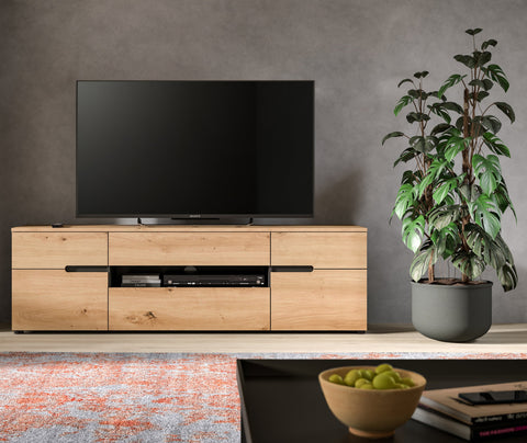 Rootz TV Lowboard - Media Console - Entertainment Stand - Ample Storage - 55x184x44 cm