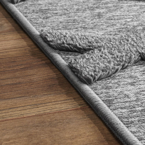 Diamond Pattern Rug – Modern Short Pile – Soft, Durable & Easy Care – 3D Texture