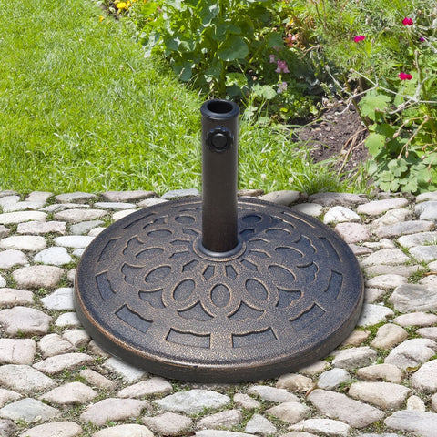 Rootz Umbrella Stand Parasol Base - Secure Parasol Holder - Stable Umbrella Stand - Stylish Outdoor Base - 48.5cm x 34cm - Resin and Steel